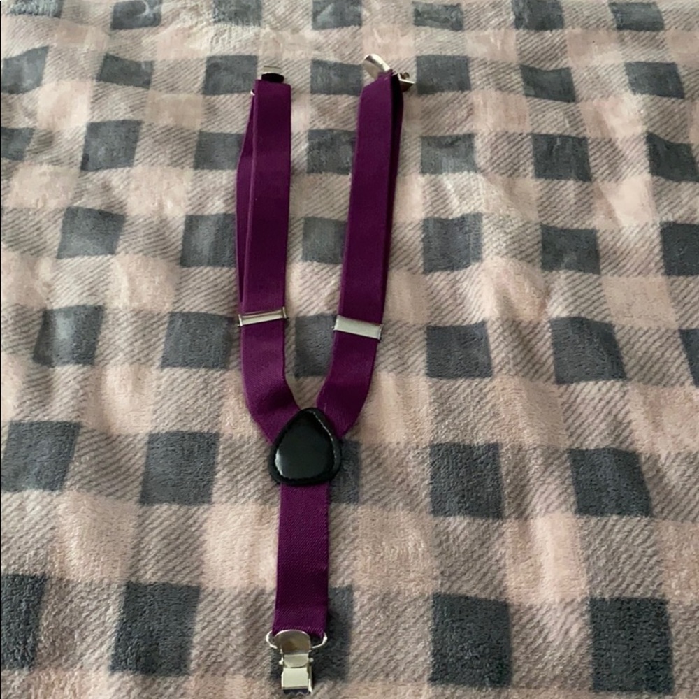 Boys suspenders - plum